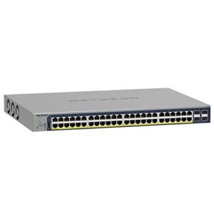 NETGEAR 52-Port PoE Gigabit Ethernet Smart Switch (GS752TP) - Managed, Optional Insight Cloud Management, 48 x PoE+ @ 380W, 4 x 1G SFP, Desktop or Rackmount, and Limited Lifetime Protection