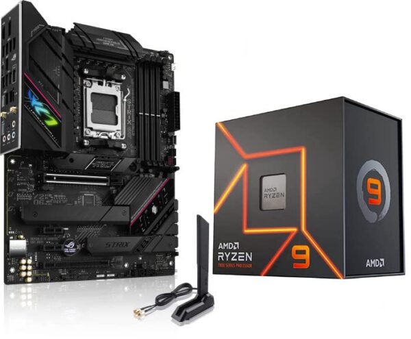 INLAND Micro Center AMD Ryzen 9 7900X 12-Core, 24-Thread Unlocked Desktop Processor Bundle, ASUS ROG Strix B650E-F Gaming WiFi AM5 (LGA1718) Ryzen 7000 Gaming Motherboard(DDR5, 3xM.2 Slots, PCIe 5.0)